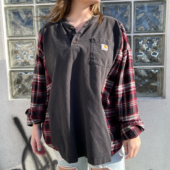 🤎SOLD🤎 CARHARTT Reworked Flannel - Picture 3 of 3